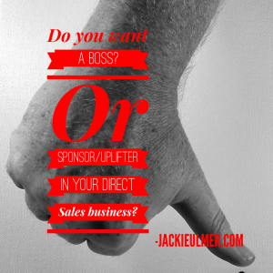 Sponsor or Boss in Direct Sales